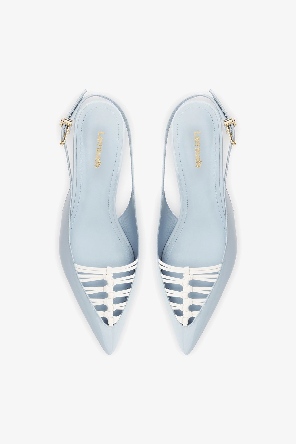 Nara Pump In Maya Patent Leather and White Leather - Larroude