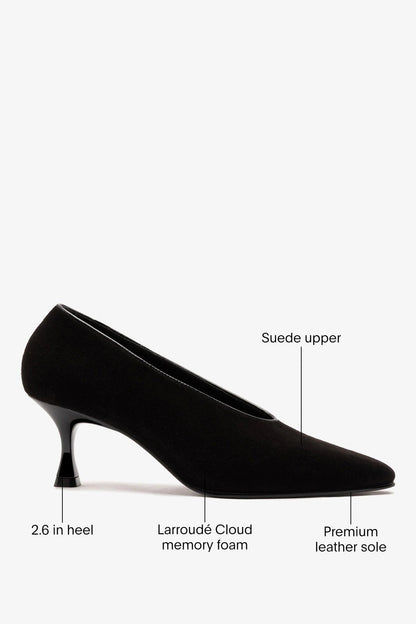 Cambon Pump Black Suede - Larroude
