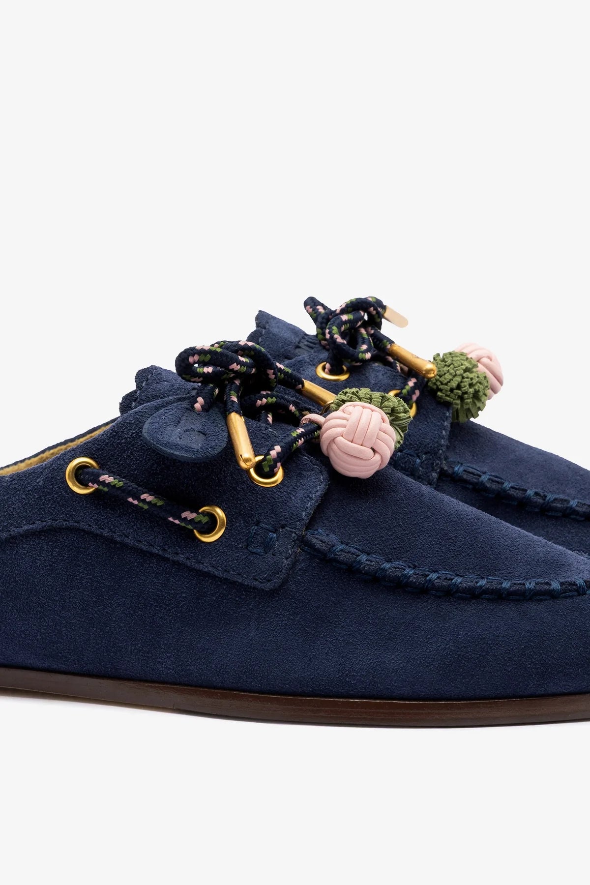 Cyprus Mule Indigo Suede - Larroude
