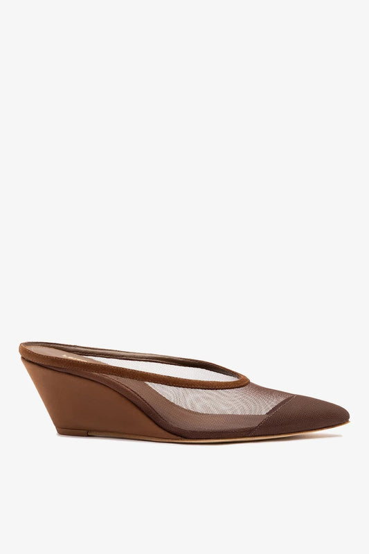 Loulou Mesh Mule Burnt Umber - Larroude