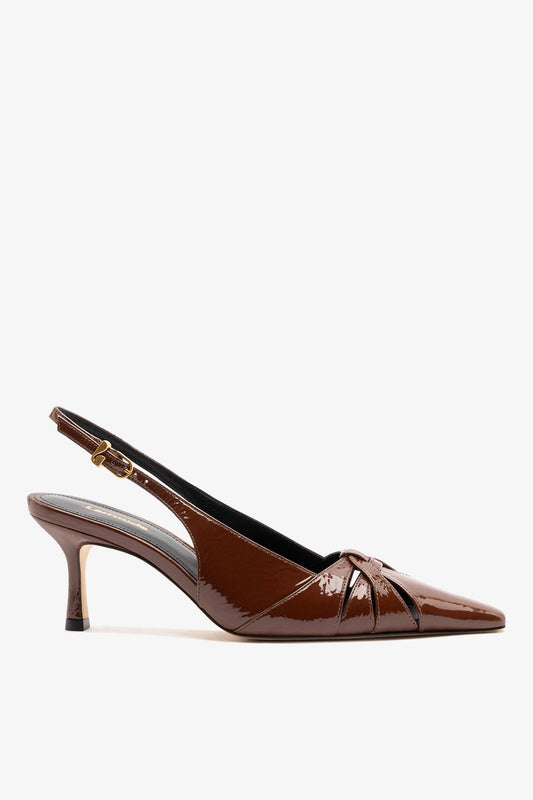 Kirstin Pump Oak Patent Leather - Larroude