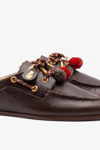 Cyprus Mule Brown Leather - Larroude
