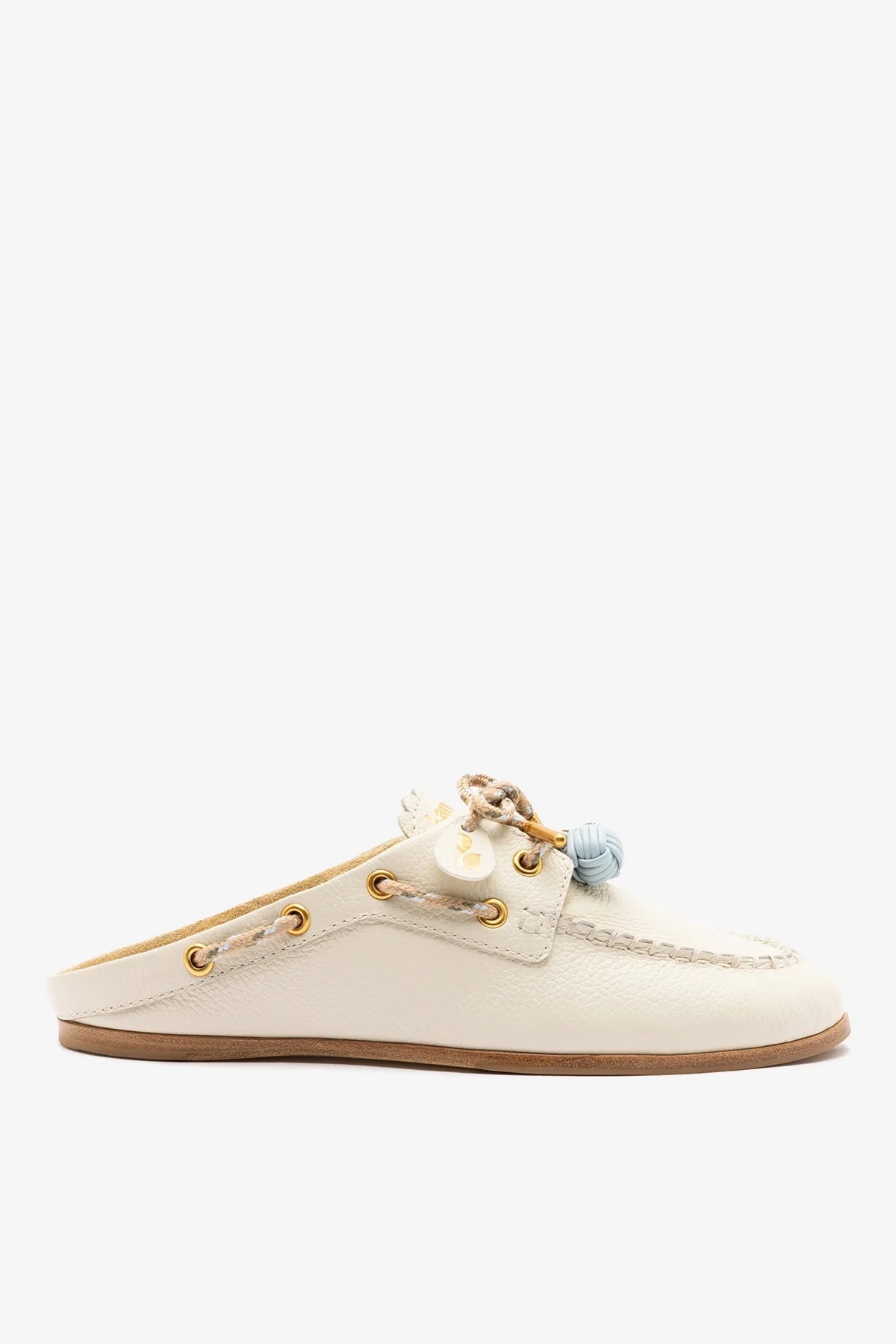 Cyprus Mule Ivory Leather - Larroude