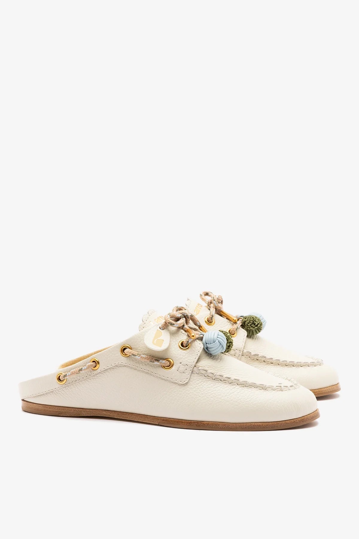 Cyprus Mule Ivory Leather - Larroude