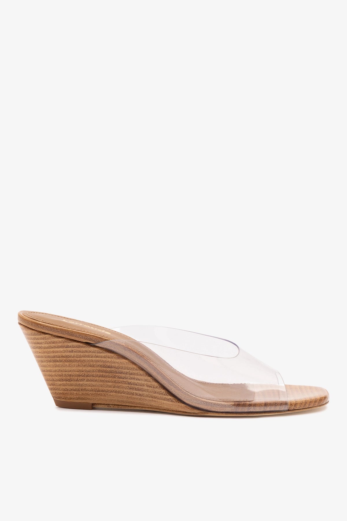 Vivi Wedge Mule In Clear Vinyl - Larroude