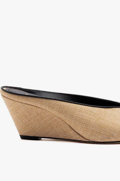 Loulou Mule Beige Raffia - Larroude