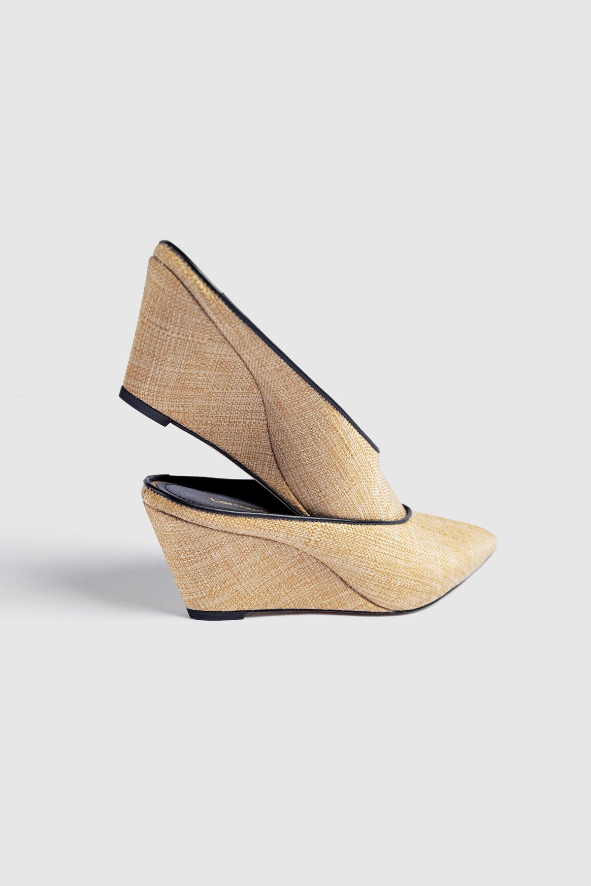 Loulou Mule Beige Raffia - Larroude