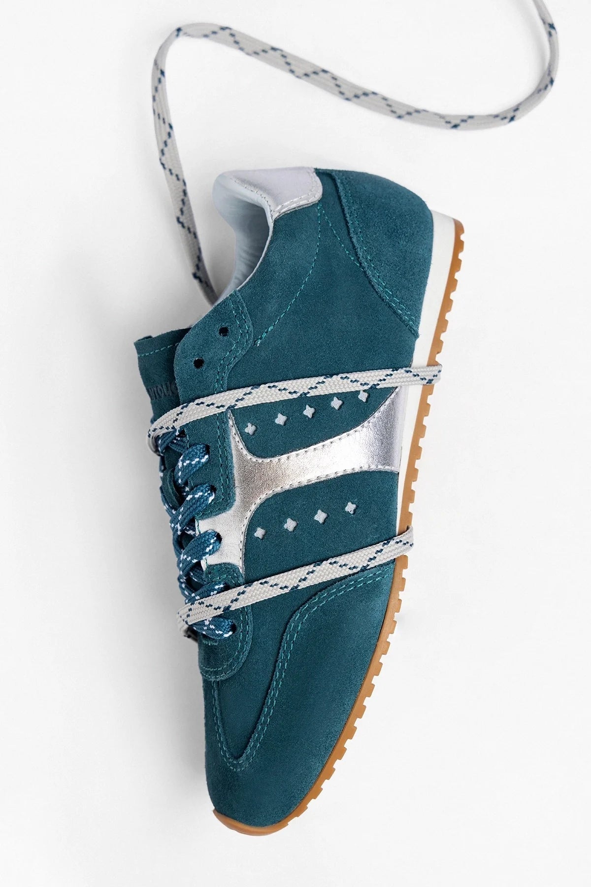 Stella Sneaker Teal Suede - Larroude
