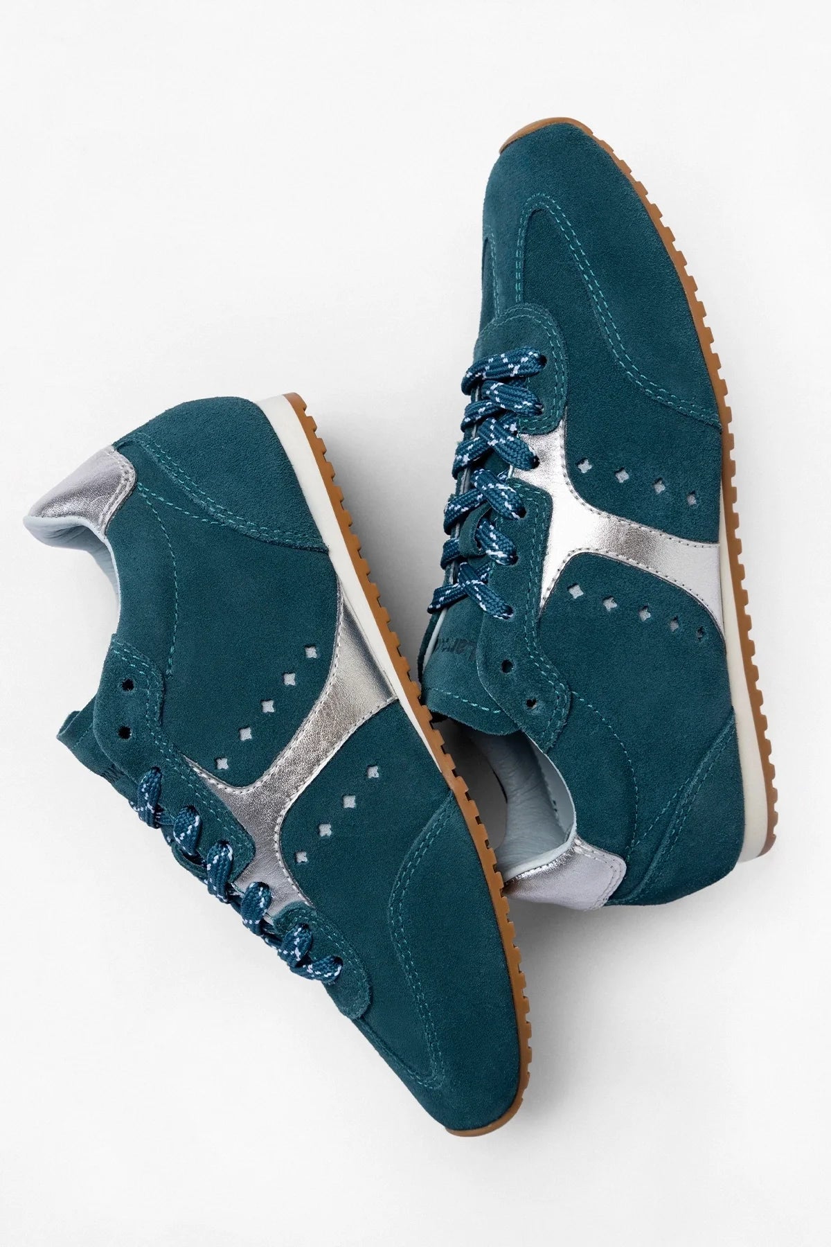 Stella Sneaker Teal Suede - Larroude