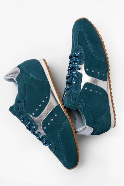 Stella Sneaker Teal Suede - Larroude