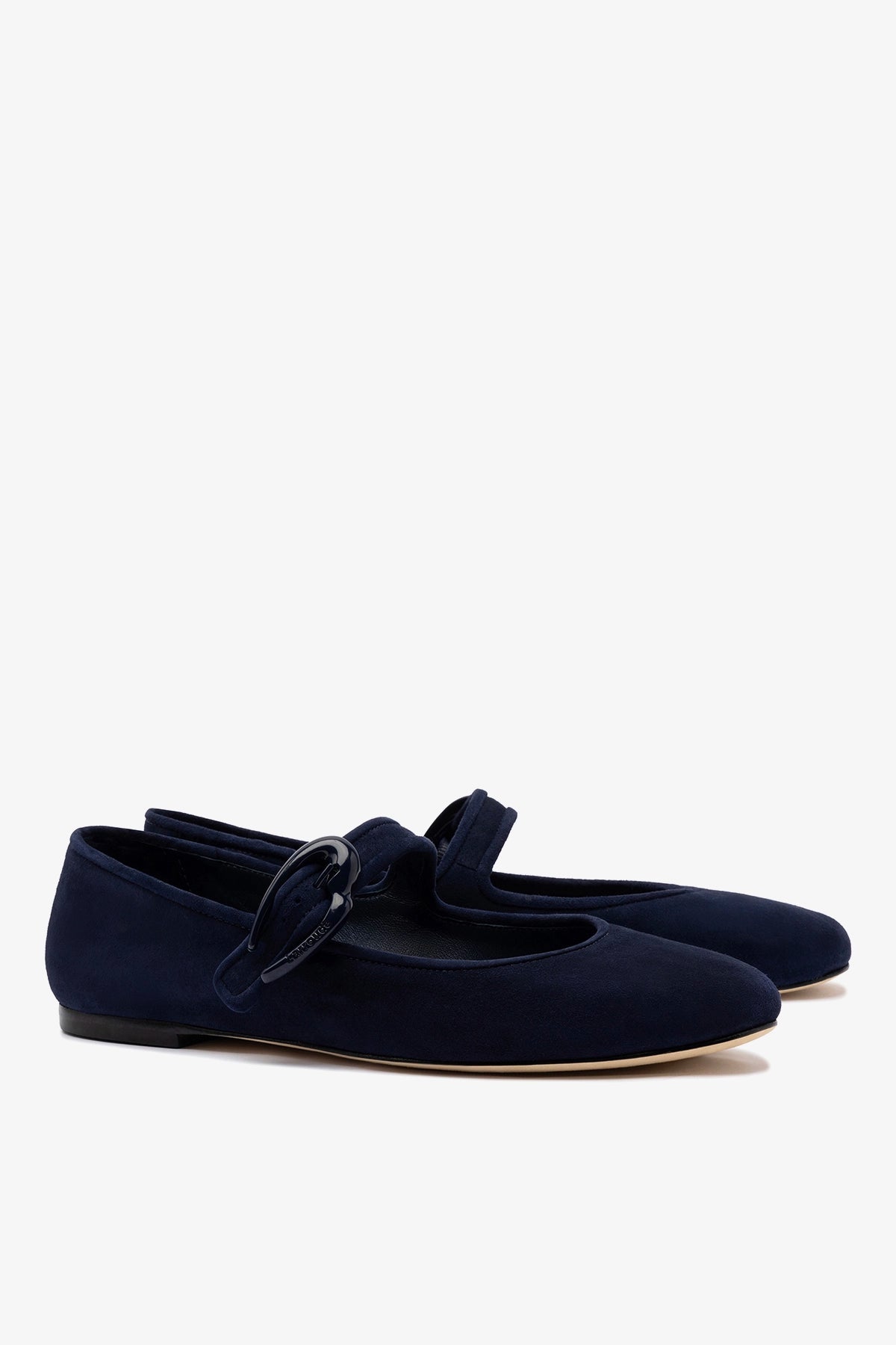 Verona Ballet Flat In Navy Suede - Larroude