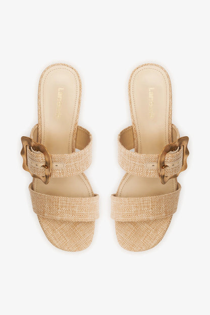 Maria Sandal Beige Raffia - Larroude