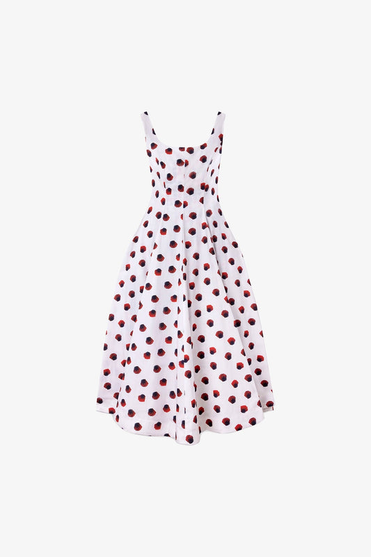 Sophia Dress White Floral Cotton - Larroude