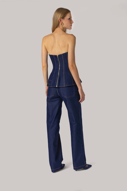 Claire Bustier Blue Denim - Larroude