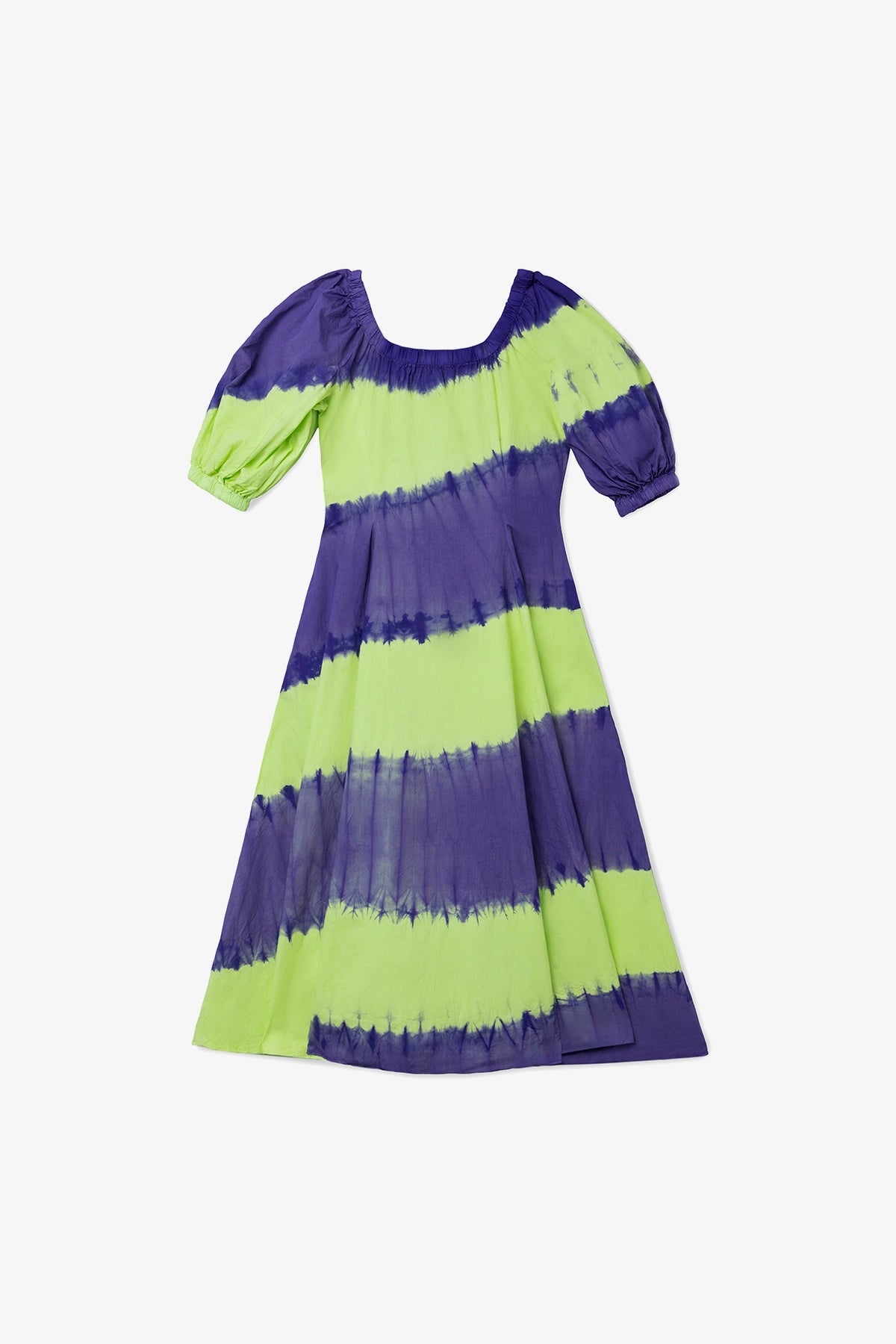 Marissa Dress Purple and Green Tie Dye Cotton - Larroude