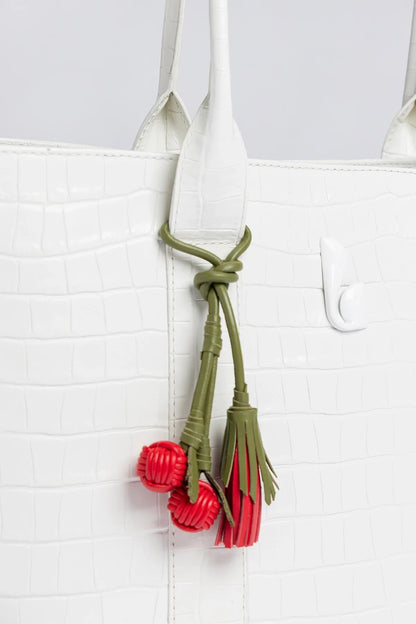 City Tote Bag White Croco Leather - Larroude