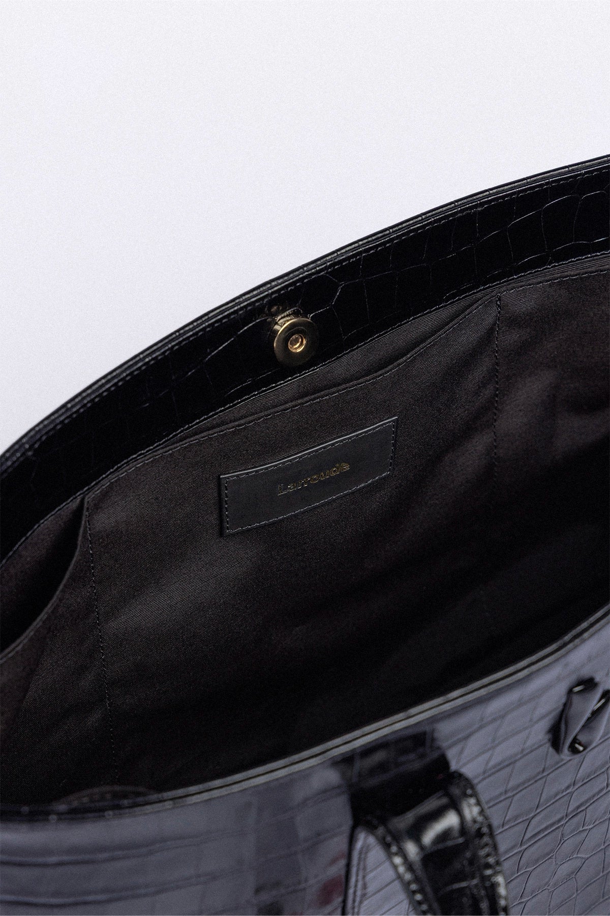 City Tote Bag Black Croco Leather - Larroude