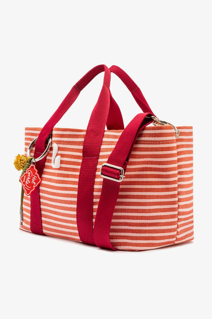 Americana Tote Bag In Tulip Awning Stripe - Larroude