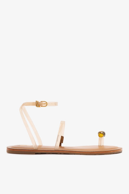 Biarritz Jelly Flat Sandal In Ivory Vinyl - Larroude