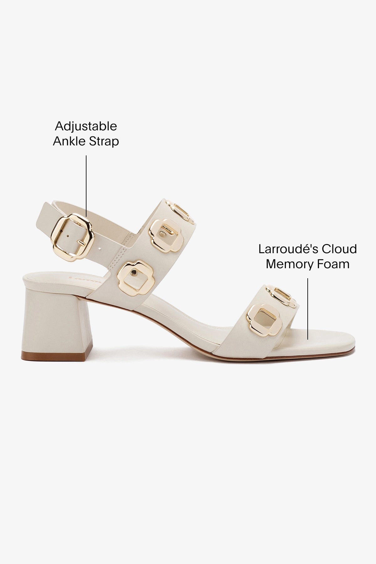 Milan Sandal In Ivory Leather - Larroude