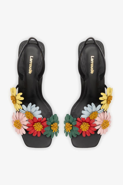 Fiore Sandal Black Leather - Larroude