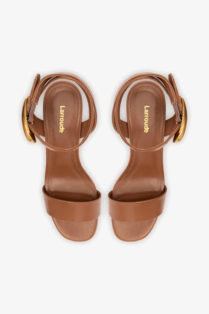 Dolly Verona Low Sandal In Caramel Leather - Larroude