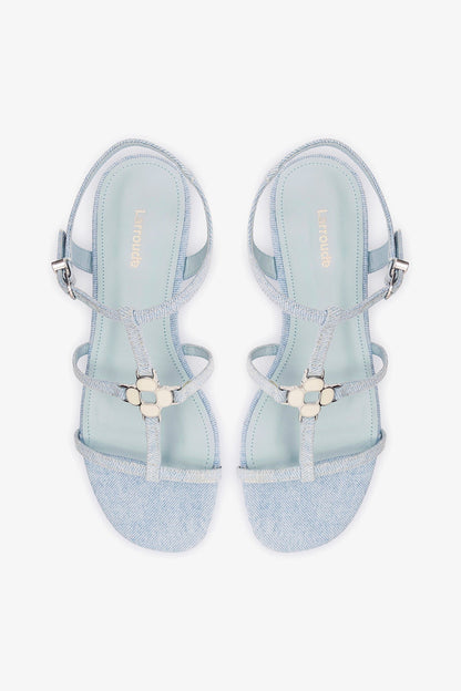 Hana Flat Sandal Maya Denim - Larroude