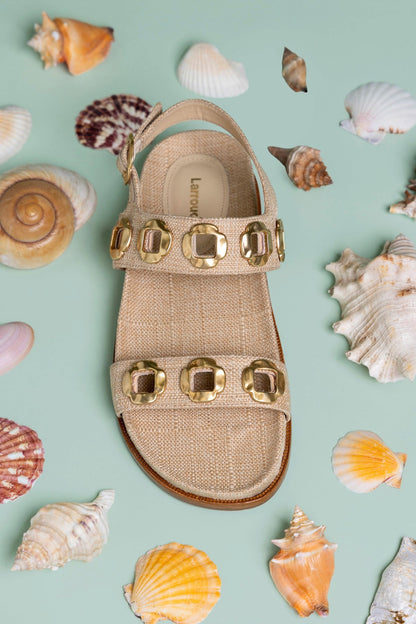 Milan Sport Sandal In Beige Raffia - Larroude