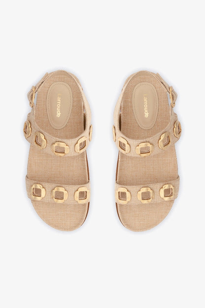 Milan Sport Sandal In Beige Raffia - Larroude
