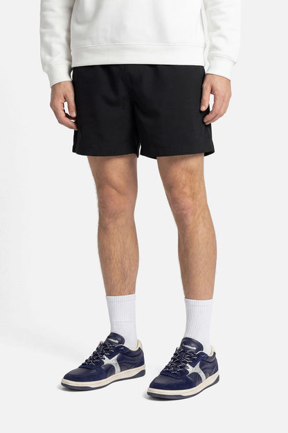 George Sneaker In Navy Suede and Silver Sparkle Leather - Larroude