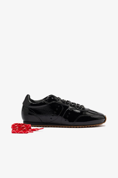 Stella Sneaker In Black Patent Leather - Larroude