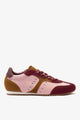 Tulip, Russet and Wine Suede and Silver Metallic Leather