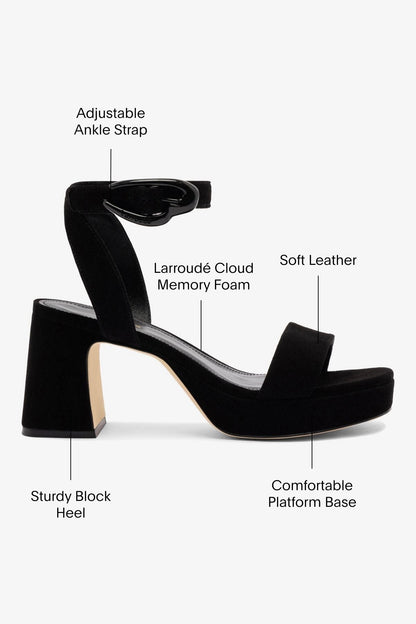 Dolly Verona Low Sandal In Black Suede - Larroude
