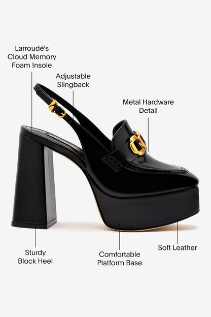 Harrington Loafer Hi In Black Box Leather - Larroude