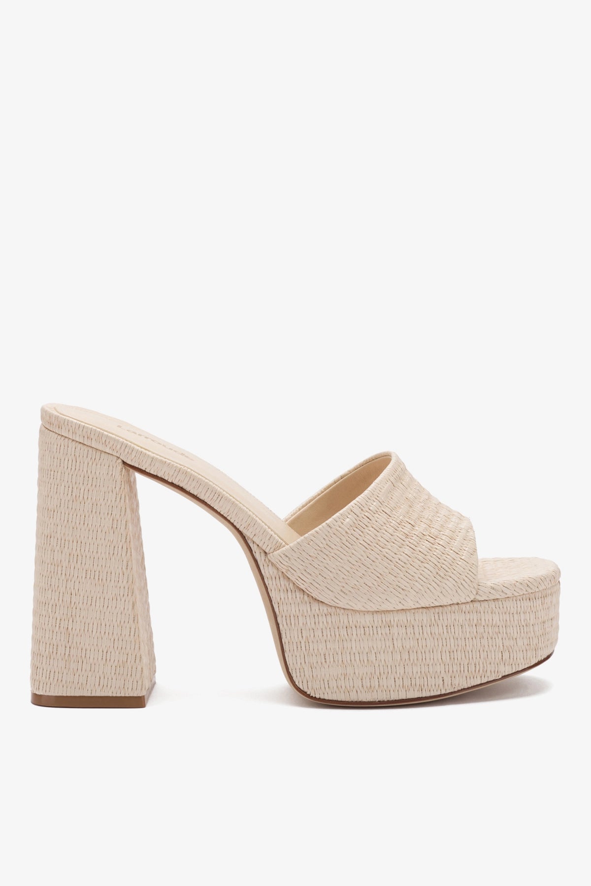 Dolly Mule In Natural Raffia - Larroude