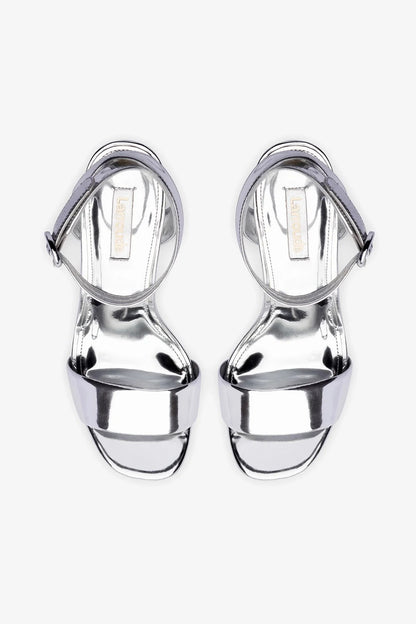 Dolly Sandal In Silver Specchio - Larroude