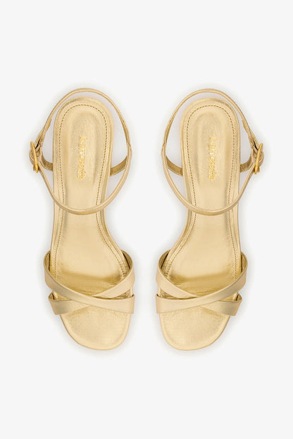 Bianca Low Sandal In Platina Metallic Leather - Larroude