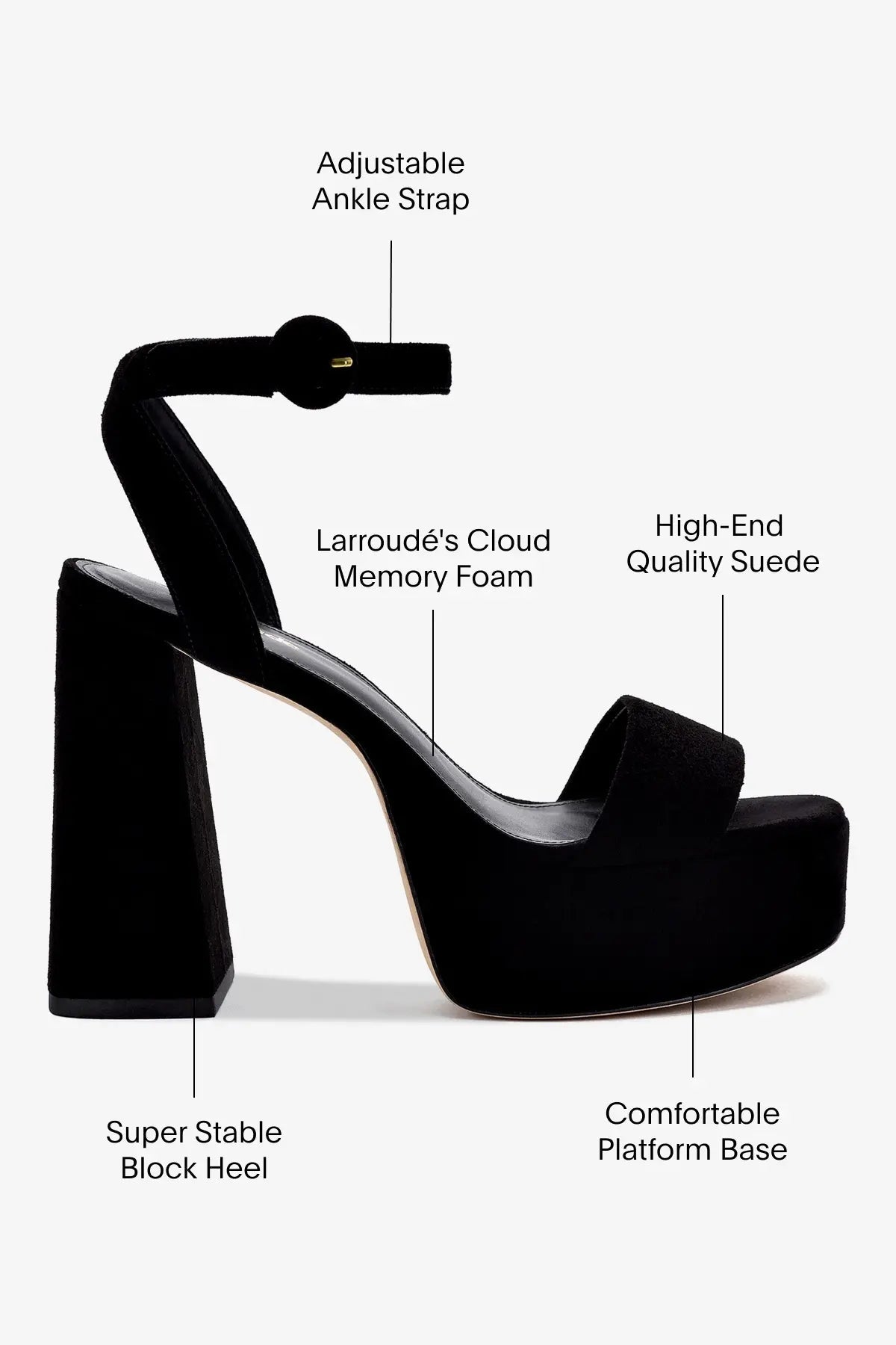 Dolly Sandal In Black Suede - Larroude