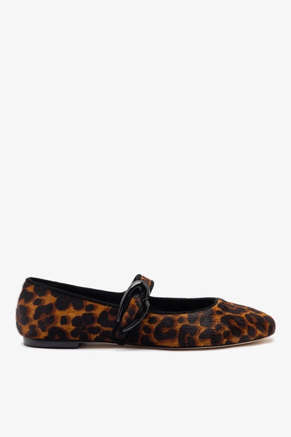 Verona Ballet Flat In Leopard Print Calf Hair - Larroude