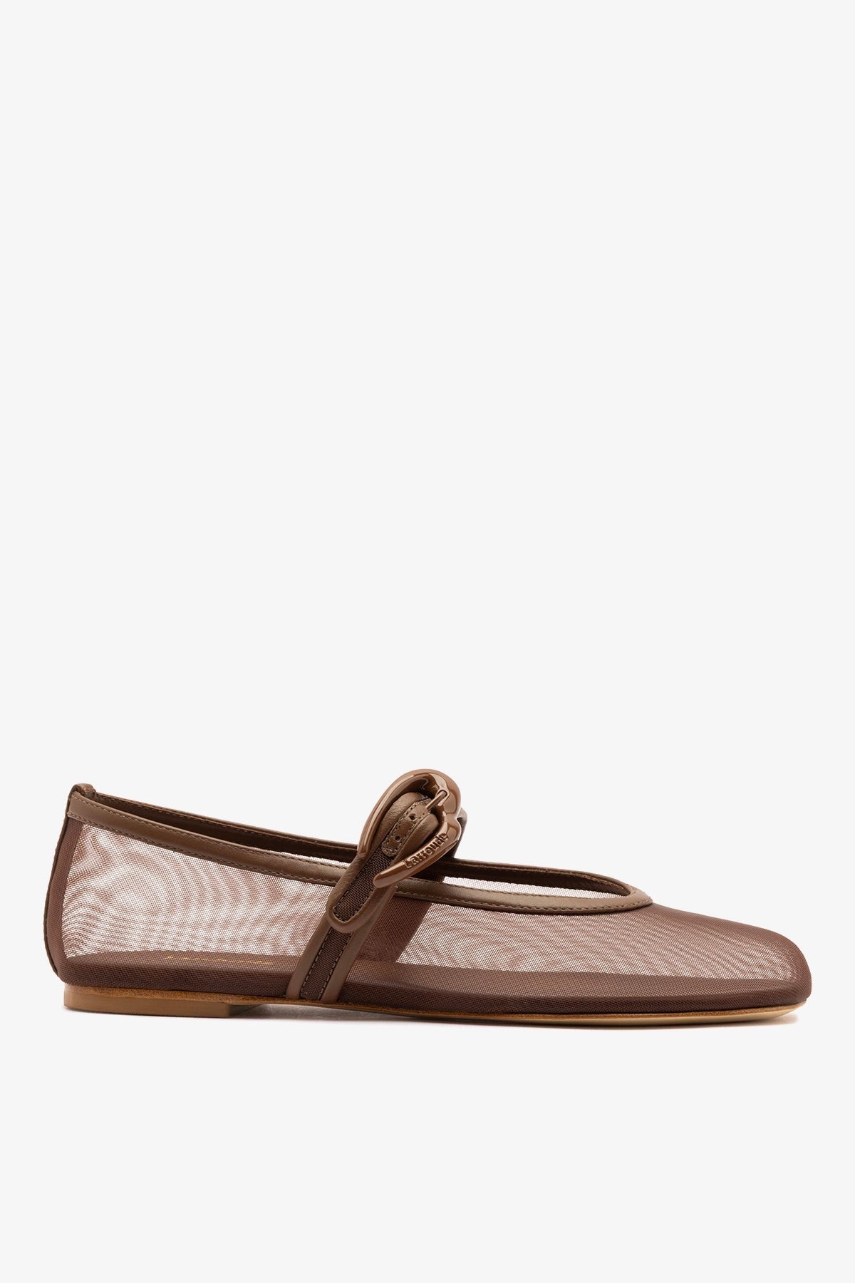 Verona Mesh Ballet Flat Burnt Umber Leather - Larroude