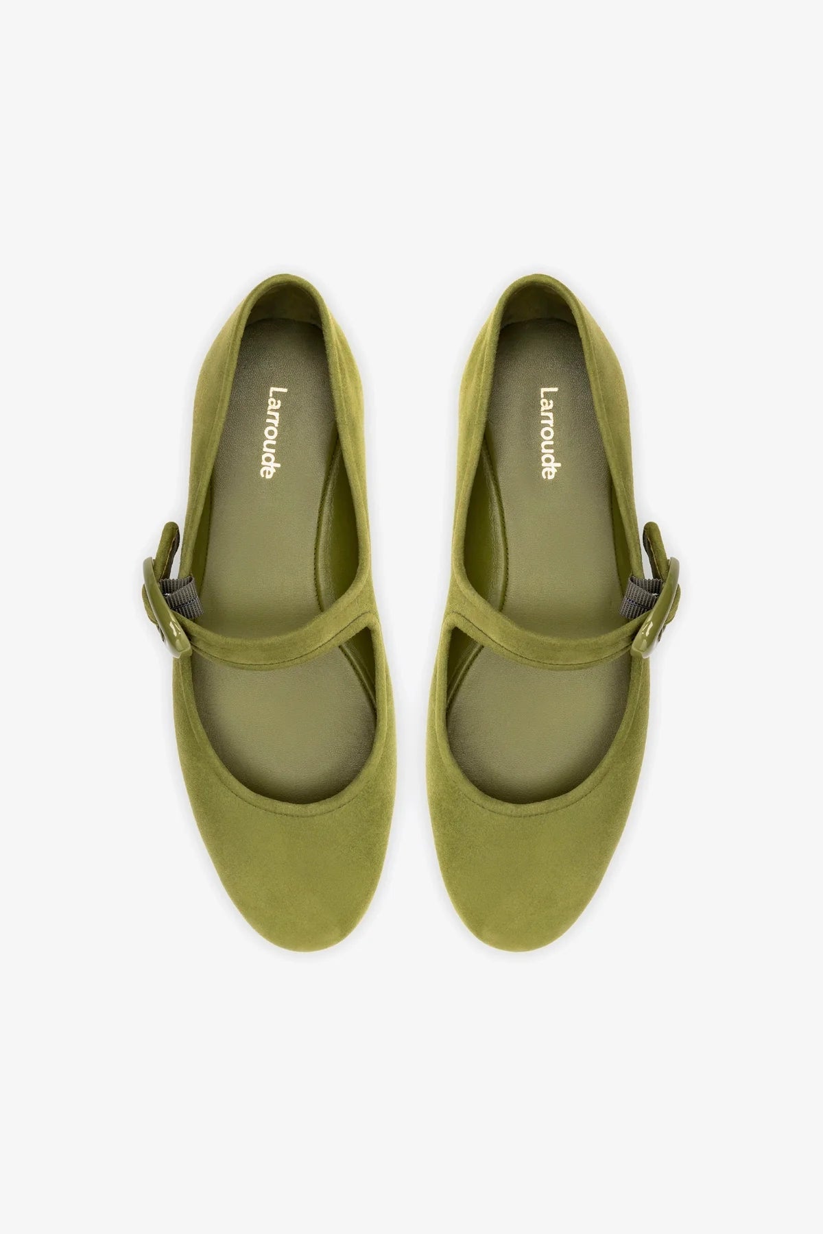 Verona Ballet Flat In Seaweed Suede - Larroude