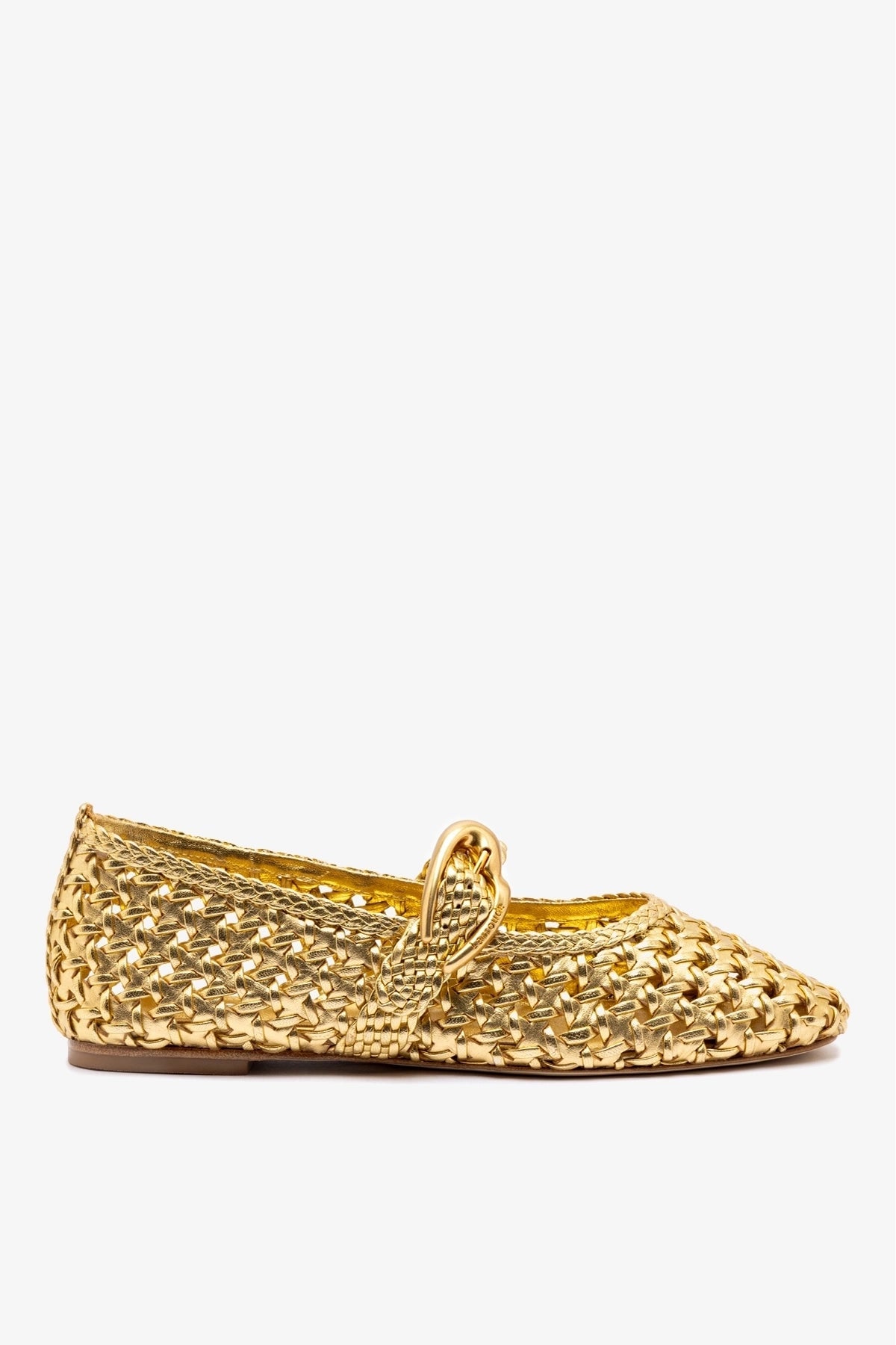 Verona New Macrame In Gold Metallic Leather - Larroude