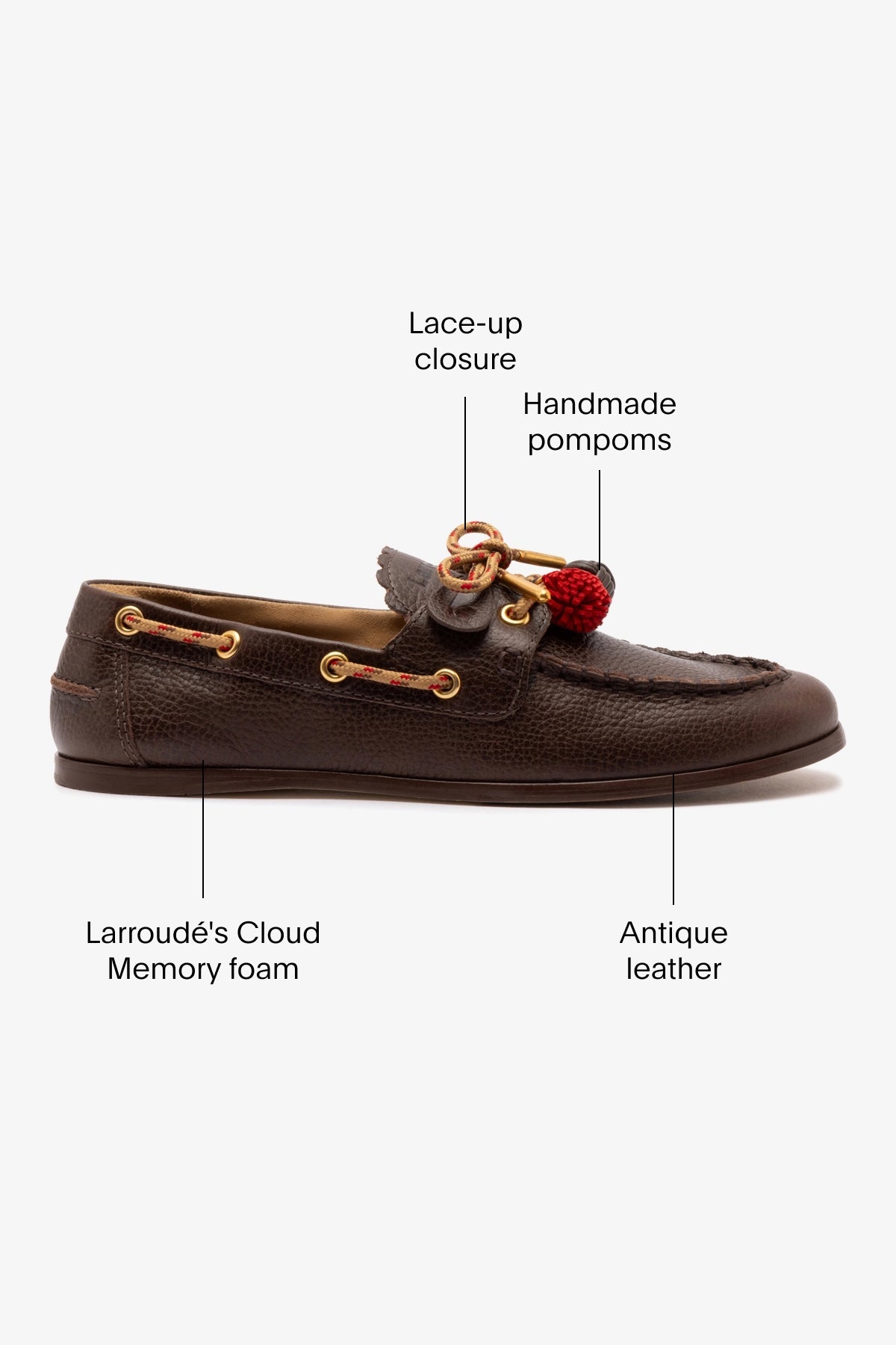 Cyprus Boat Shoe In Brown Leather - Larroude
