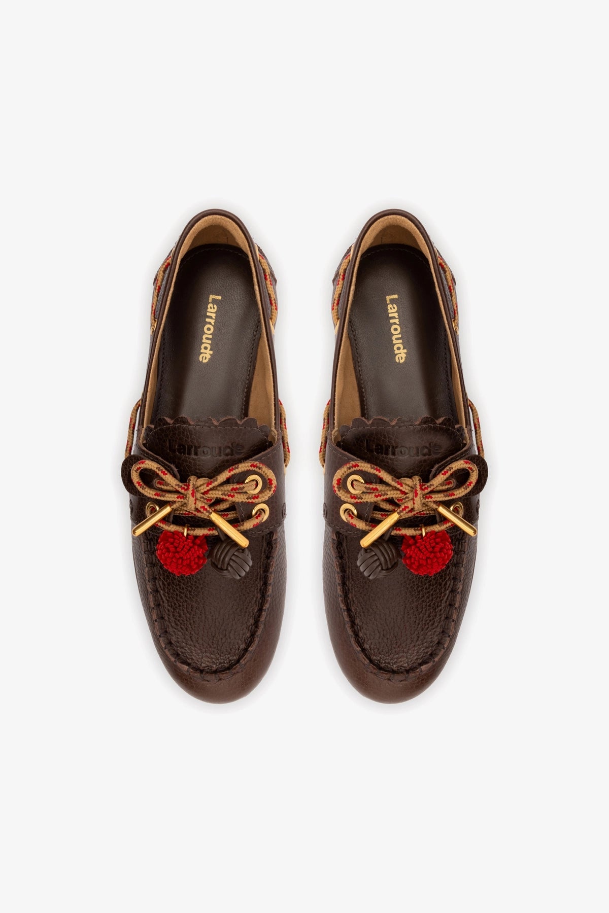 Cyprus Boat Shoe In Brown Leather - Larroude