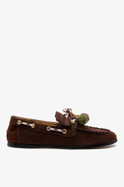 Cyprus Boat Shoe In Brown Suede - Larroude