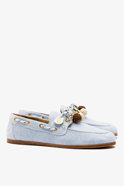 Cyprus Boat Shoe In Maya Denim - Larroude