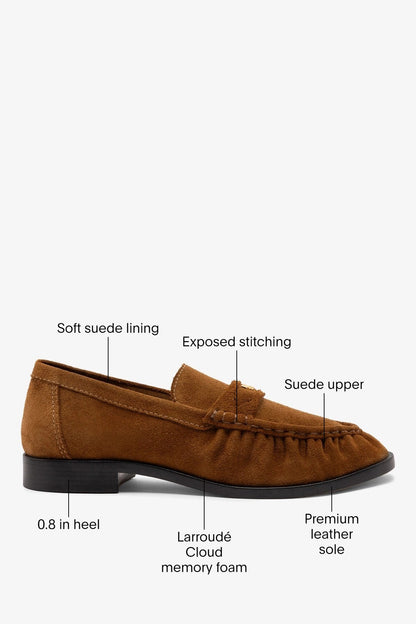 Suki Soft Loafer In Russet Suede - Larroude