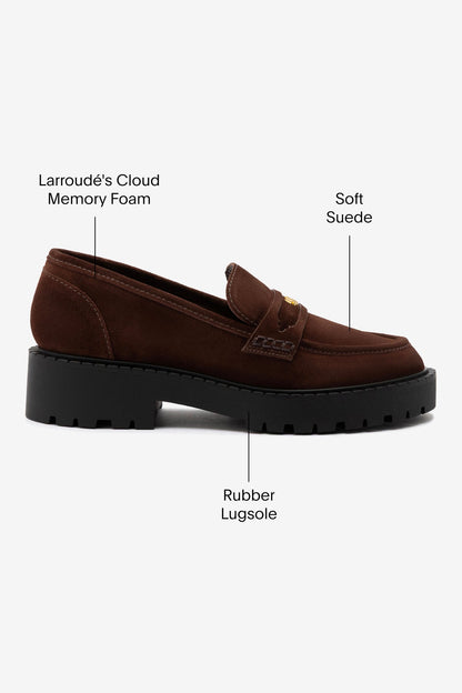 Suki Lugsole Loafer In Brown Suede - Larroude
