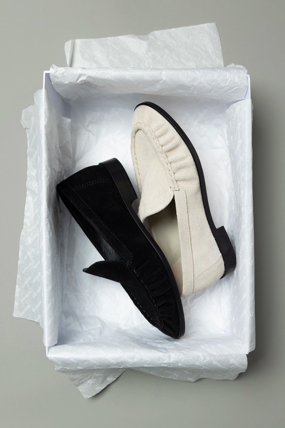 Margaux Loafer In Mushroom Grey Suede - Larroude