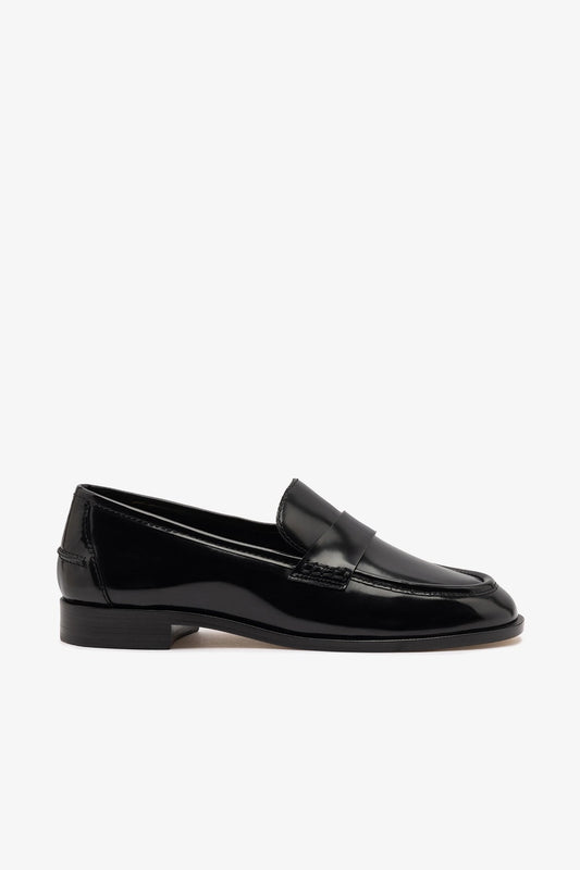 Larroudé x Parke Loafer In Black Box Leather - Larroude